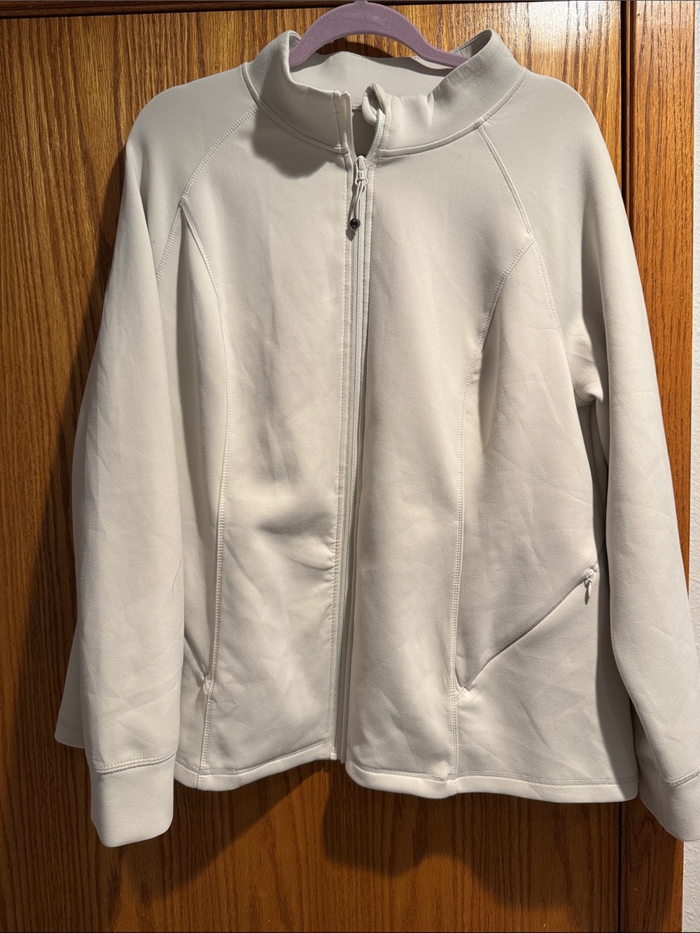 32 Degrees Women's Cream Full-Zip Bomber Jacket